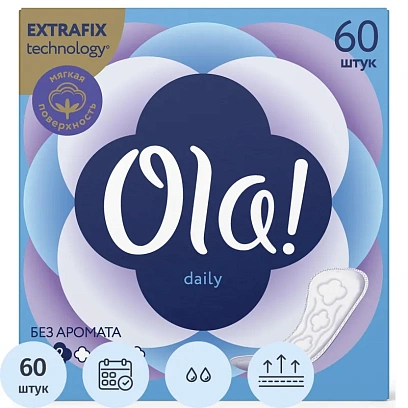 Прокладки женские гигиенические Ola! DAILY ежедневные 60 шт/уп