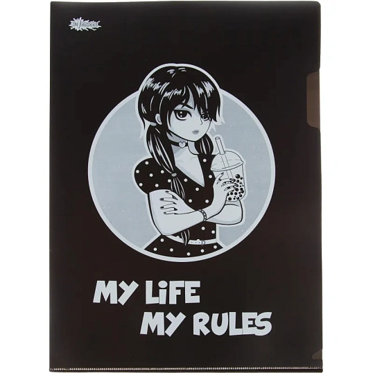 Папка уголок А4, №1 School Аниме Готика, А4, 180 мкм, 3шт/уп