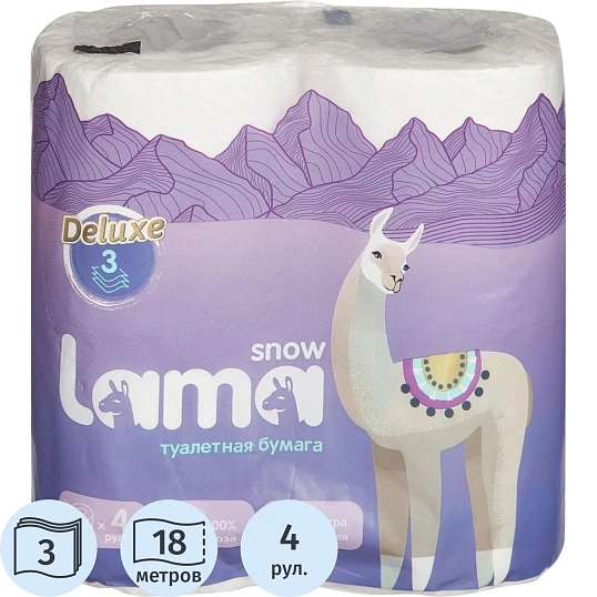 Бумага туалетная Lama 3сл цел 18м 4шт/уп