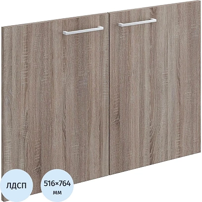 Двери Комус Мебель K-Loft тум. для оргт. 2шт. 241T005 764х516 дуб сон.темн