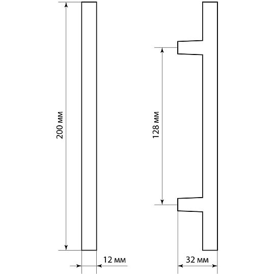 Ручка УЗК_скоба меб.StahlBuro A8925-128 (16645) BL матовый черный 2шт/уп