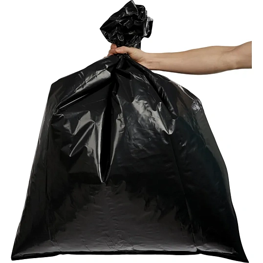 Мешки для мусора ПВД 160л 80мкм 10шт/рул черные 90x110см