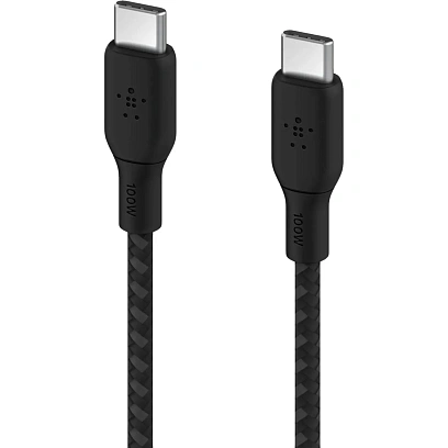 Кабель Belkin (CAB014BT3MBK)BoostCh.100W USB-C to USB-C 2.0 Braided 3м. чер