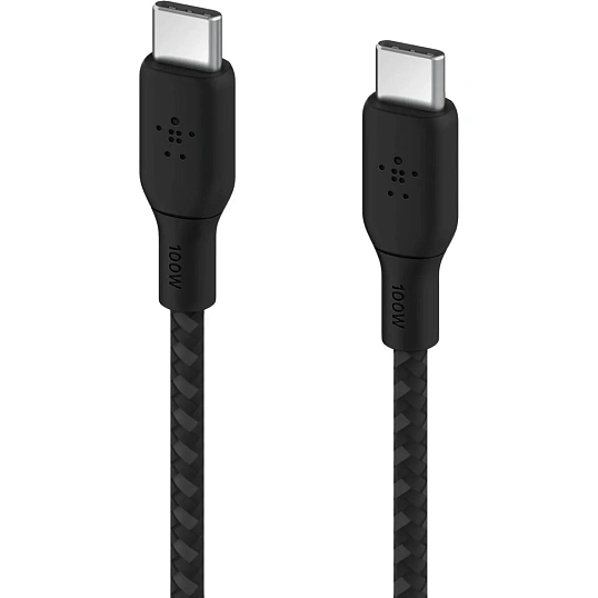 Кабель Belkin (CAB014BT3MBK)BoostCh.100W USB-C to USB-C 2.0 Braided 3м. чер