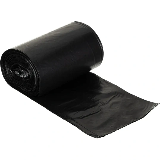 Мешки для мусора ПВД 45л 25мкм 20шт/рул черные 40x90см EcoСlean