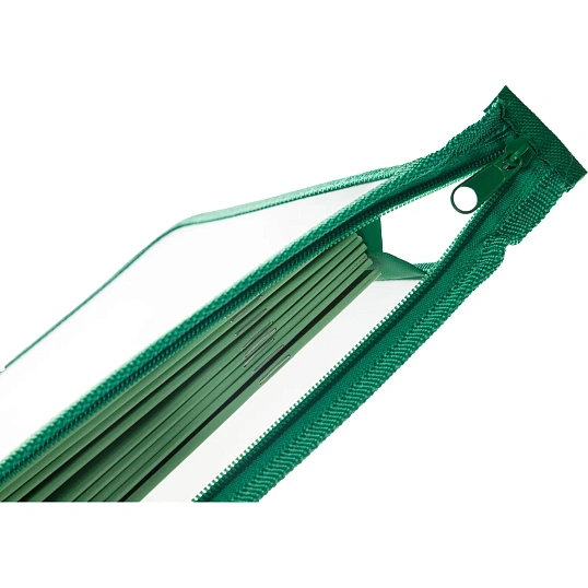 Папка для тетрадей Комус КлассА5,пласт,зелен.1 отд,молн,240х205х40,ПТ-750