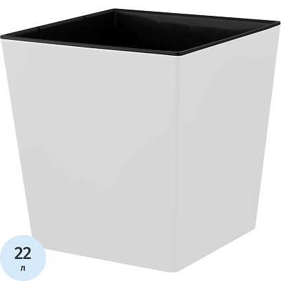 Горшок д/цветов InGreen London CUBE 22л c дренаж.встав.белый IG780210048