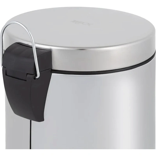 Ведро мусорное с педалью 5 л нерж.сталь, металл с педалью, внутр.контейнер