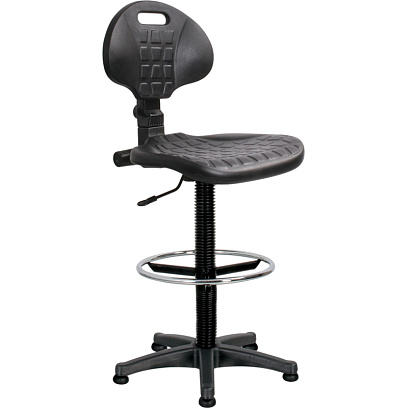 Кресло лабораторное UN_Vito Ring Base gtsN3 выс база, полиур. чер, кр.пласт