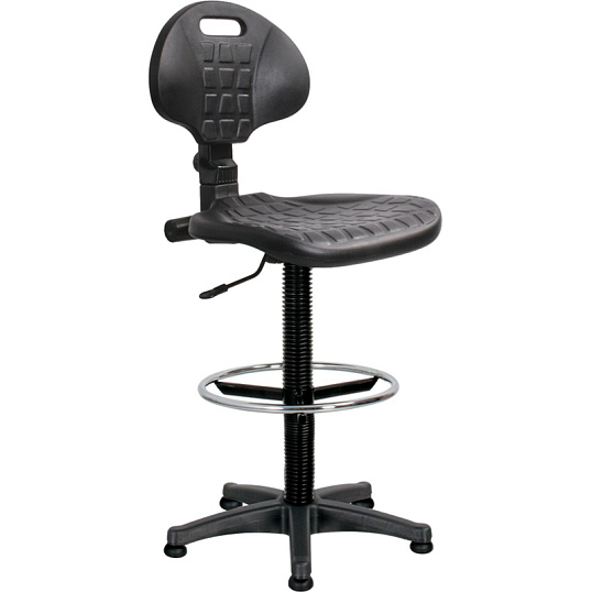 Кресло лабораторное UN_Vito Ring Base gtsN3 выс база, полиур. чер, кр.пласт