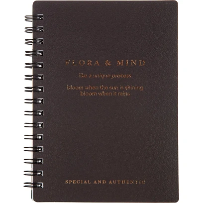 Блокнот BS, 102х142мм, 80л., клетка,  спираль. Flora, черный, N4253
