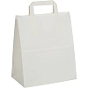 Пакет бумажный 240х140х280 мм, 80 гр/м2,с плоскими ручками, белый 300 шт/уп