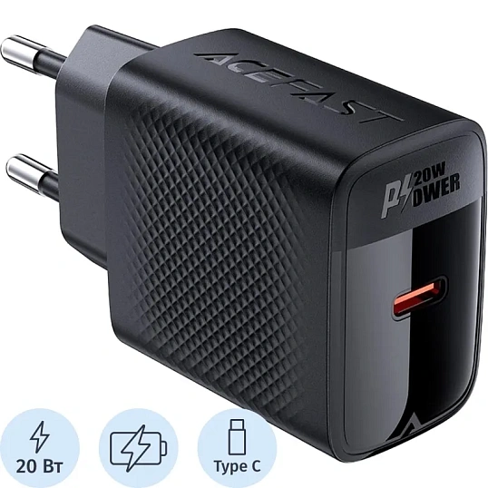 Зарядное устройство сетевое ACEFAST (AF-A82-BK) PD20W GaN single USB-C