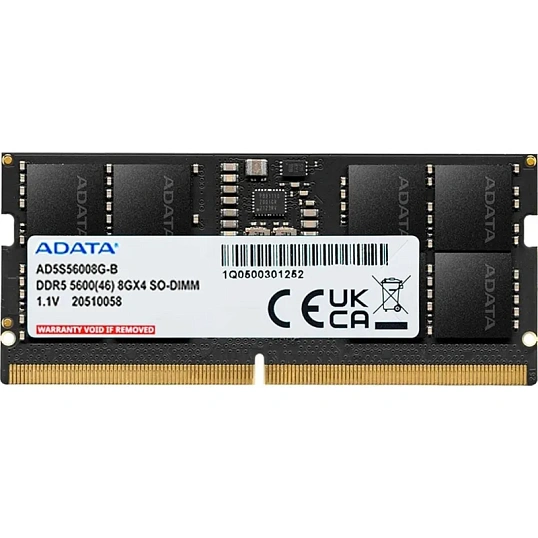 Модуль памяти ADATA DDR5 SO-DIMM 8GB 5600Мгц (AD5S56008G-S)