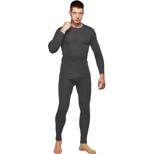 Термофутболка с длинным рукавом муж. т.серая Activ-35 р-р 56