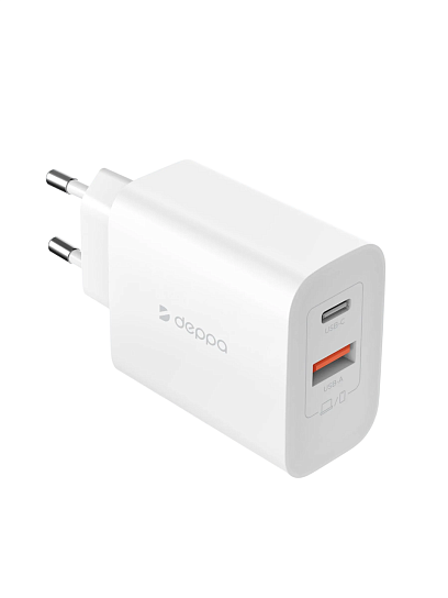 Зарядное устройство сет. Deppa (11494)45W USB-C + USB-A PD 3.0 QC 4.0 белый