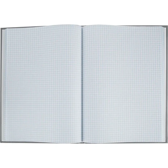 Книга учета Attache А4 96л в клетку блок офсет, бумвинил серый