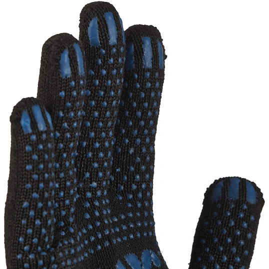 Перчатки защитные трикотажн КОМУС ПВХ Точка 5нит52г10кл черн р.10 (5пар/уп)