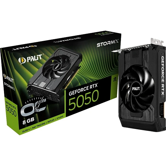 Видеокарта Palit RTX5050 STORMX OC 8GB 3xDP HDMI(NE65050T19P1-GB2070F)