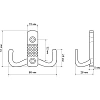 Вешалка настенная УЗК_Крючок двухрожковый СТАНДАРТ 212 B BL (14617)мат.чер