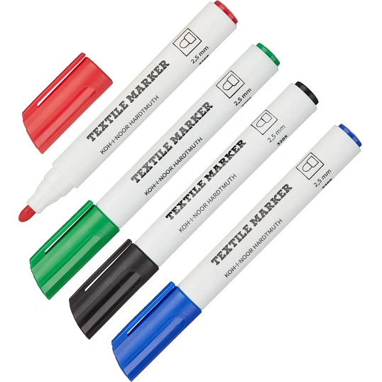 Набор маркеров для ткани KOH-I-NOOR 3205, круглых 2,5мм, 4цв 773205JD07KS