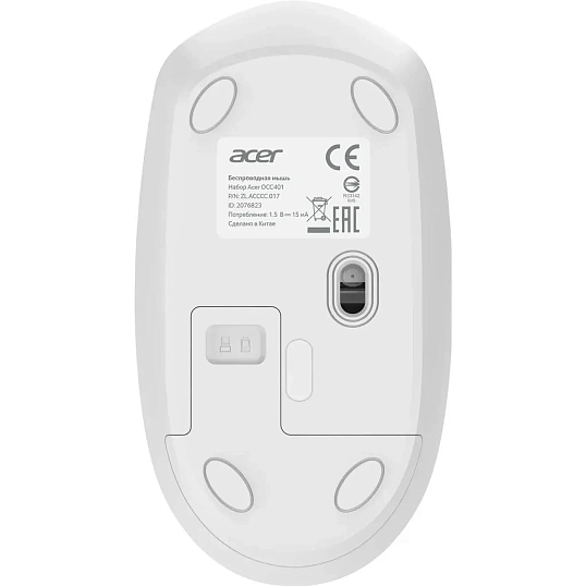 Набор клавиатура+мышь Acer OCC401,белый,USB,беспр,Multimedia (ZL.ACCCC.017)