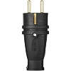 Вилка прямая В16-001, каучук, чер, с заземлением, 16А, IP44, 250В,  УХЛ3