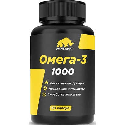 БАД  PRIMEKRAFT Омега-3 1000, банка 90 капс