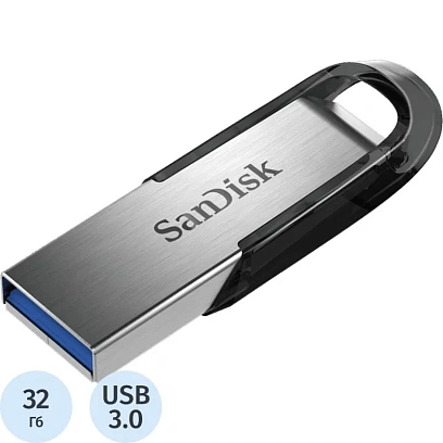 Флеш-память SanDisk Ultra Flair, 32Gb, USB 3.0, с/чер, SDCZ73-032G-G46