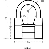 Замок навесной УЗК Аллюр ВС2-4С (54xd=10) алюм.антич/серебро (3кл)