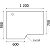 Стол эргономичный Easy St LT 16/16 01001900 лев св дуб/сер 1200x900/600x740