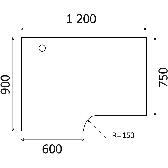 Стол эргономичный Easy St LT 16/16 01001900 лев св дуб/сер 1200x900/600x740