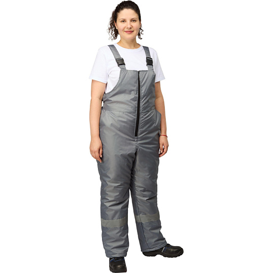 Полукомбинезон рабочий зимний женский з46-ПК серый (р.60-62) 182-188