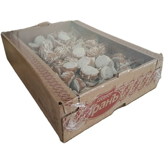 Печенье Заварные пышечки Гранъ в белой глазури, заварное, 2кг, 01