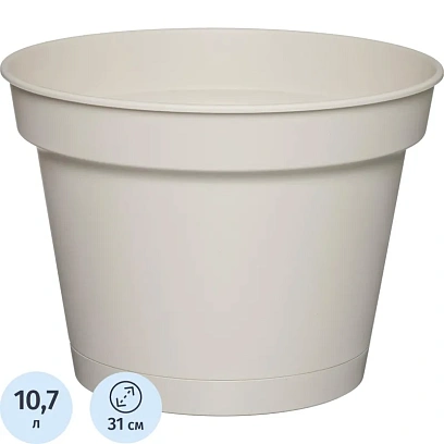 Горшок д/цветов Mint D310мм,10,7л с поддоном (светло-бежевый),221612225