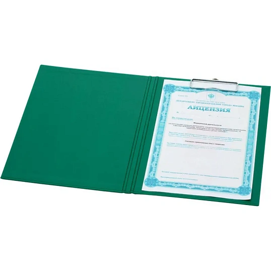 Папка-планшет д/бумаг Attache A4 зеленый с верхней створкой