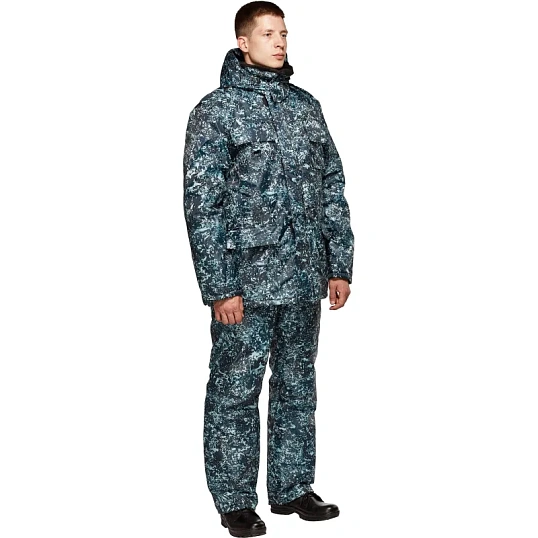 Костюм зимний Охранника с п/к КМФ цифра серый(р.52-54) 182-188