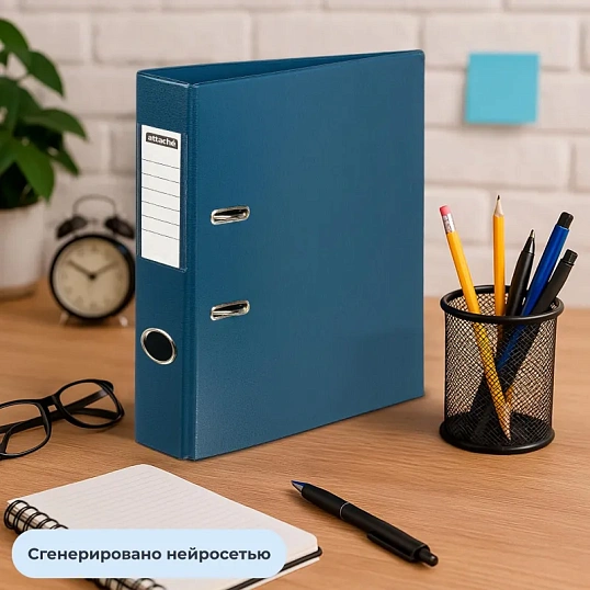 Папка-регистратор Attache с покрытием  ПВХ, 50мм, т.-синий, ПБП2,карм.кор
