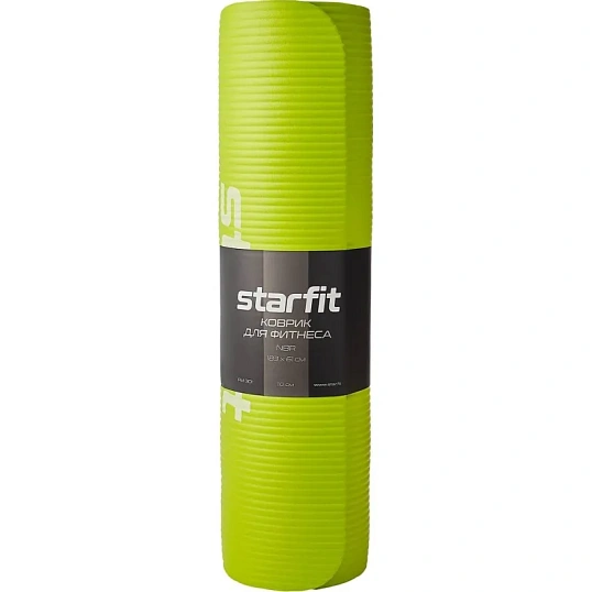 Коврик для йоги  STARFIT FM-301 NBR, 1,0 см, 183x61см,лаймовый, ЦБ-00002281