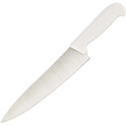 Нож поварской лез 254 мм  толщ 2 мм  3Cr13 белая пластиковая ручка