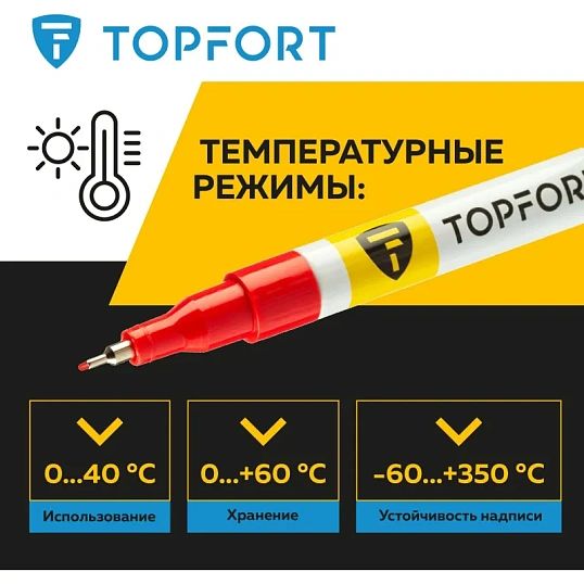 Маркер лаковый TOPFORT Paint 1 мм красный