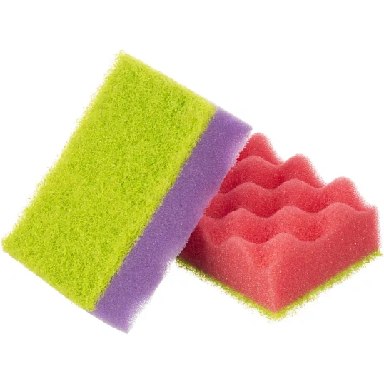 Губки для мытья посуды QUALITA BUBBLE EFFECT 100х66х37мм 5 шт/уп