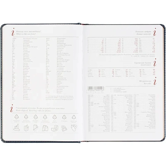 Ежедневник датированный 2026 А5+ SIDNEY NEBRASKA синий, зол обрез 3-125/04