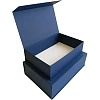 Набор подарочных коробок 2 в 1 на магните  ЛЕН 250x170x70 синий,Д10303П.282