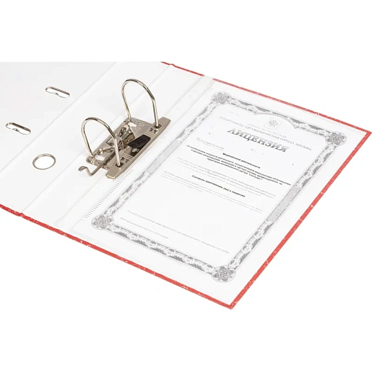 Папка-регистратор Attache Economy без мет.уголка_бюдж 75мм ч/б,крас,бум/бум