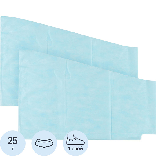 Бахилы н/с, неткан. пл.25 высокие 55см 20пар/уп. Гекса