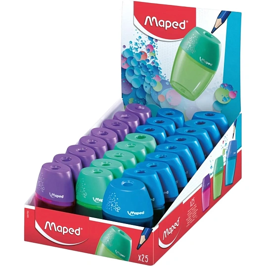 Точилка Maped SHAKER с контейнером, 1 отверстие,пластик,ассорти,534753