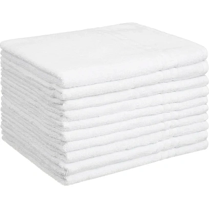 Набор полотенец махровых Luscan/бордюр 380г/м2, 50х90 белый, 10 шт/уп