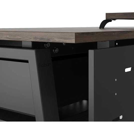 Стол офисный Kobor TR-160/60 1600x600x750 Черный муар/Дуб чарльстон