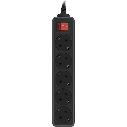 Сетевой фильтр PC Pet AP01006-E-B 1.8м (5 розеток) черный (пакет)